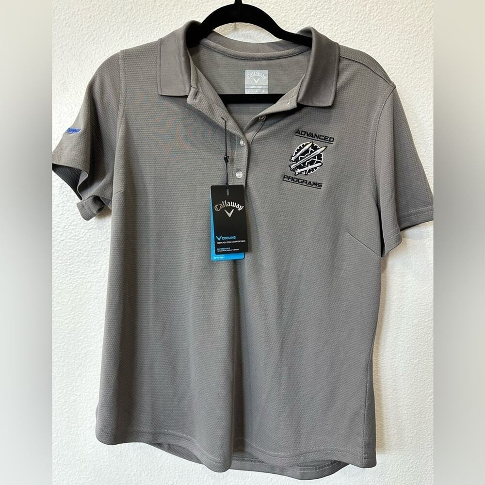 Callaway Women's Opti-dry Performance Golf Polo Smoked Pearl Size L NWT